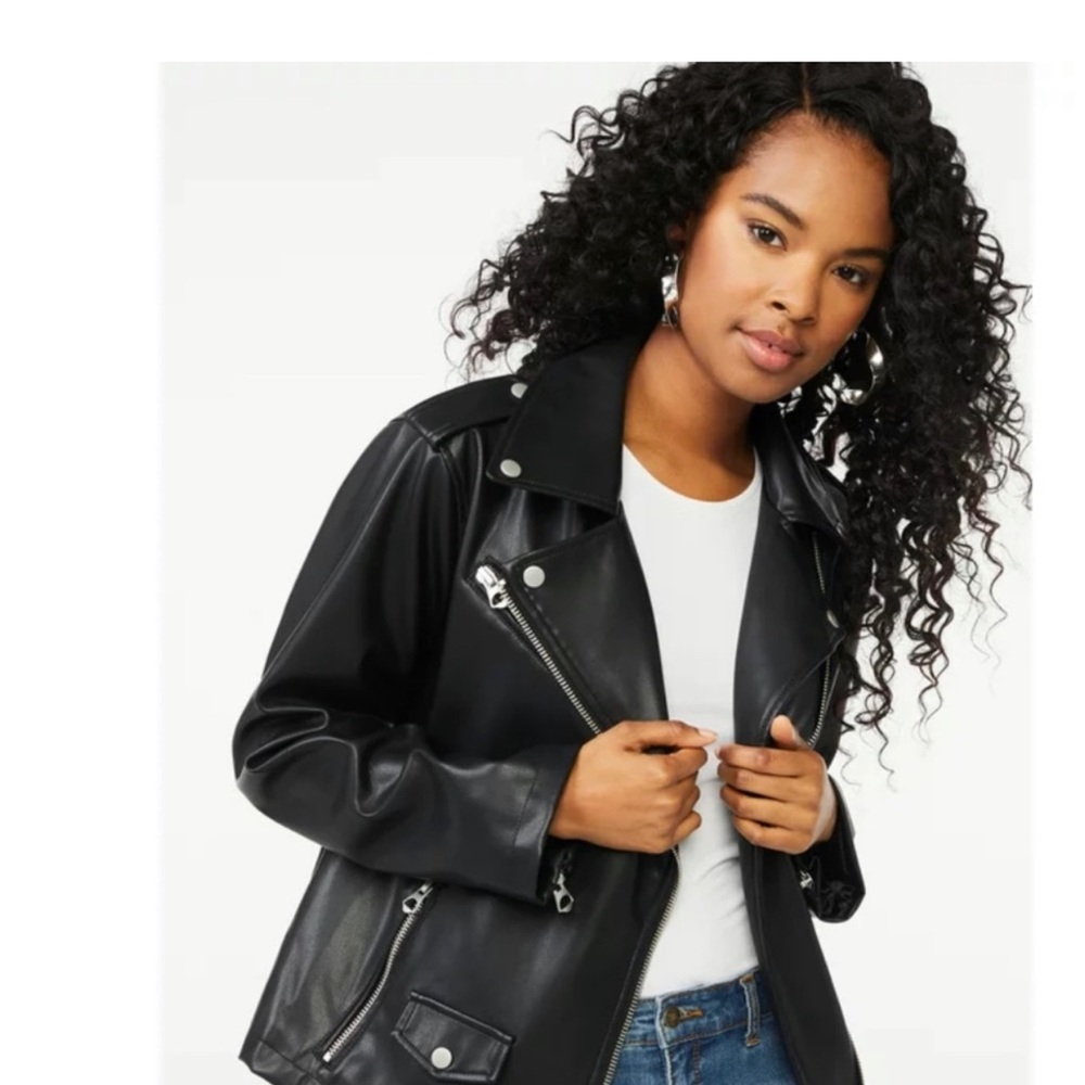 NWOT soft leatherlike motorcycle jacket. Super soft with silky lining. Size XL. - Picture 7 of 7